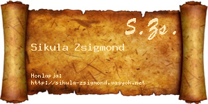 Sikula Zsigmond névjegykártya